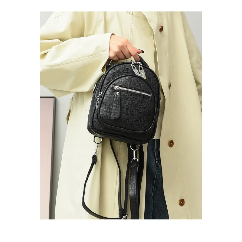 1 قطعة حقيبة كروس صغيرة أنيقة من جلد البولي يوريثان حقيبة ركاب متعددة الألوان بلون سادة حقيبة ظهر متعددة الاستخدامات للتنقل #5