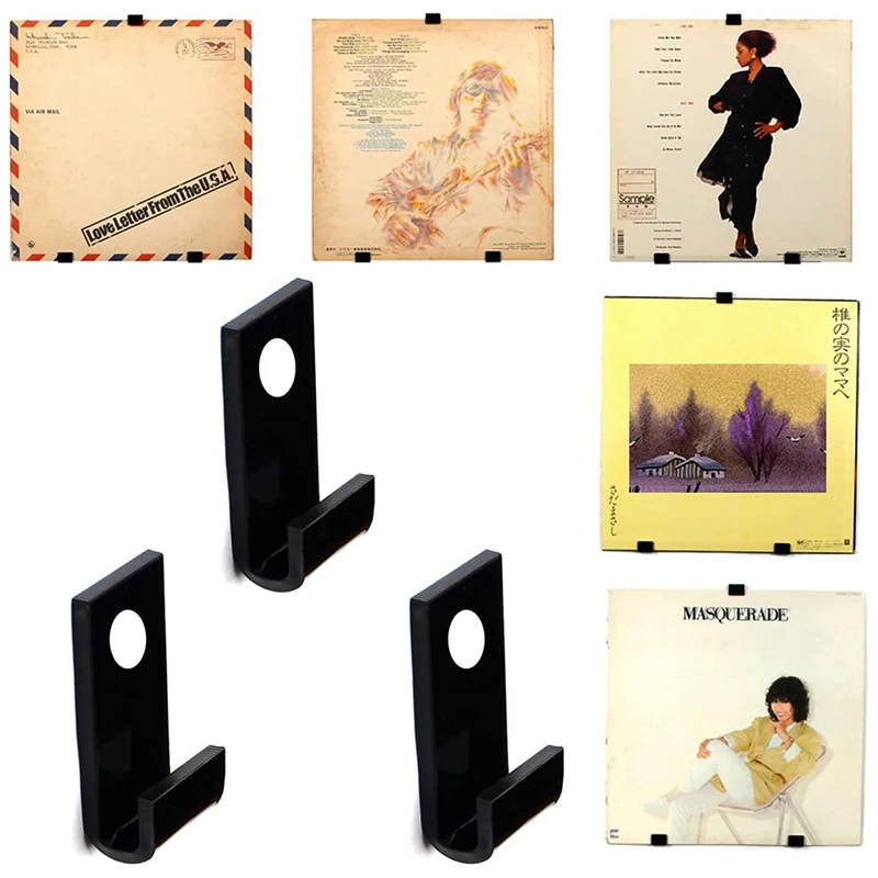 10pcs Vinyl Record Display Shelf Wall Mount Minimalist Acrylic Vinyl Holder Wall Record Wall Display Stand For Albums CD