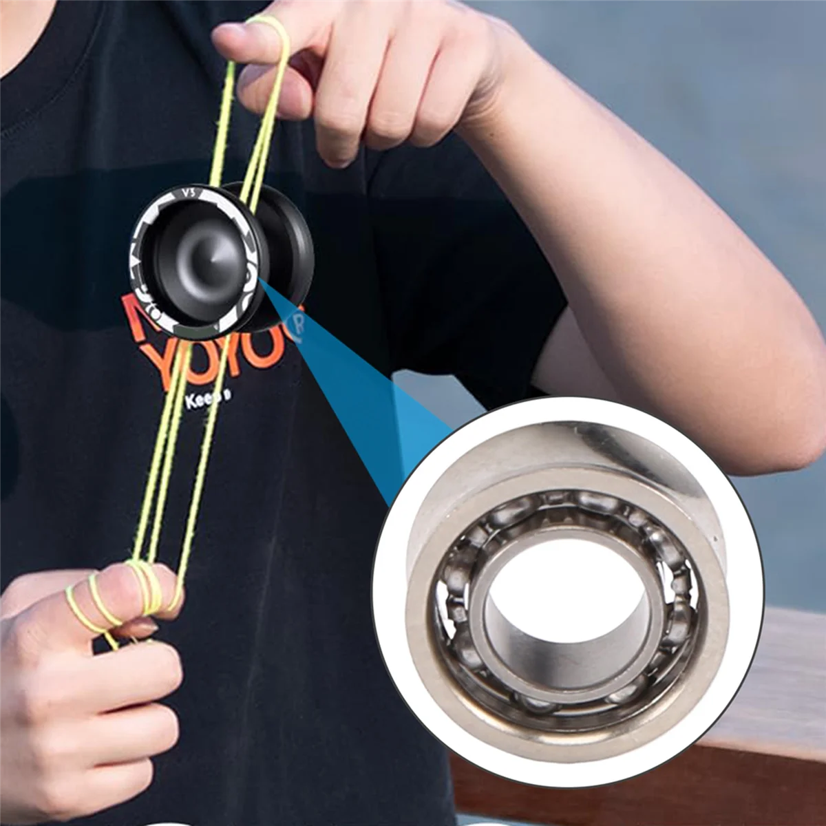 Aço inoxidável eixo rolamento removedor ferramenta, Yoyo String, 2 rolamentos Kit, incluído, KK rolamento