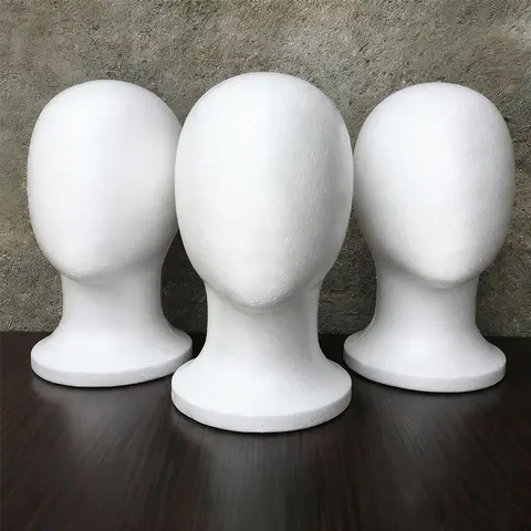 1 Pc Model Heads White Foam Wig Stand for Wigs Mannequin Head for Wig Hair Wig&Hat Holder for Style Model And Display Hair