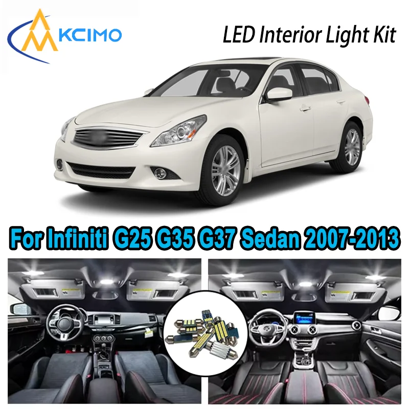 

For Infiniti G25 G35 G37 Sedan 2007-2013 Premium Bright LED Interior Dome Map Trunk Light Kit Car Led Lamps Canbus No Error