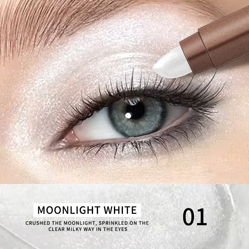 Double Head Eyeshadow Sticks Long Lasting High Pigmented Shimmer Glitter Neutral Brown Eyeshadow Pencil Crayon Makeup Waterproof