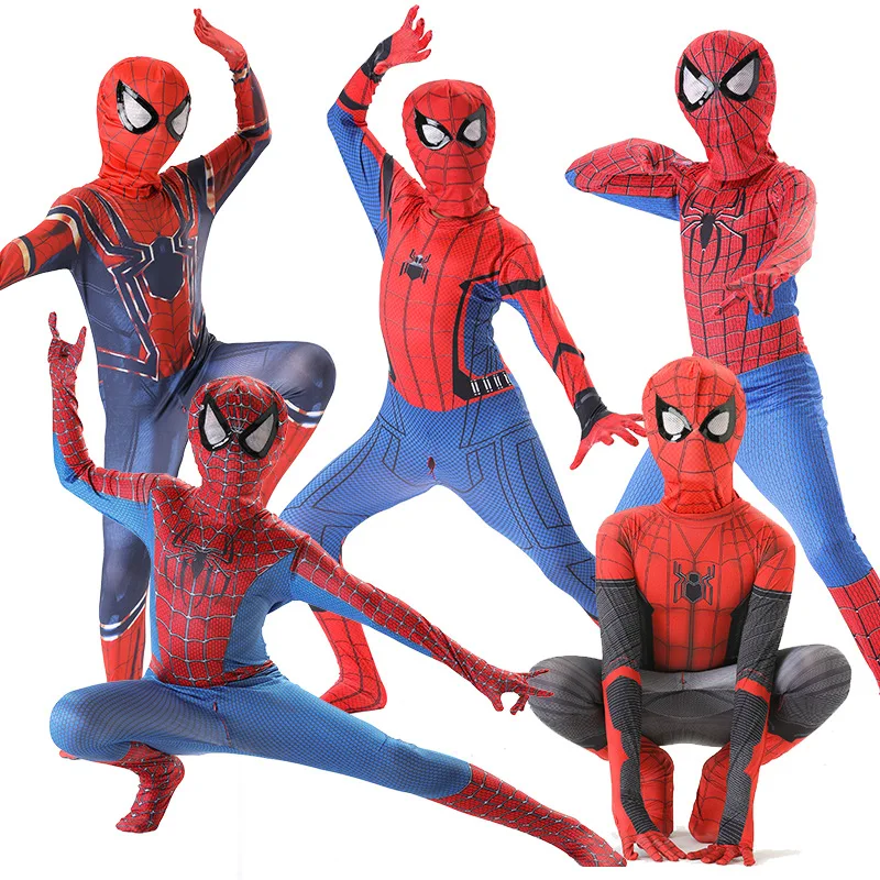 

Superhero Spiderman Kids Costume Set Iron Miles Morales Amazing Halloween Play Cosplay Bodysuit Tight Fitting Clothing