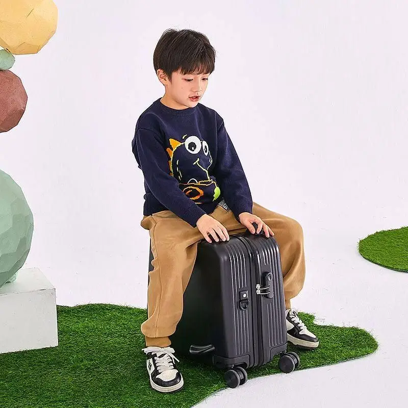 

New Children's Lage 20 Inch Lightweight Travel Suitcase for Boys with Pull Rod Password Box Small Size Carry-On Bag