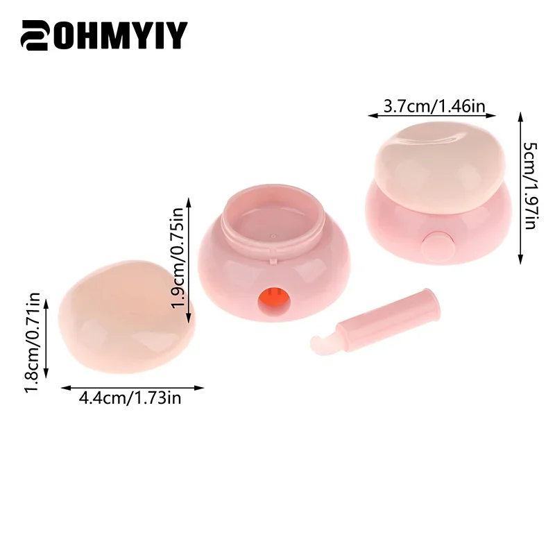 1 szt. Mini Puszka Kosmetyczna 3,5g Pojemnik na Makijaż Pielęgnację Skóry Krem do Twarzy Balsam do Ust z Silikonową Łyżeczką Butelka Wielokrotnego Użytku