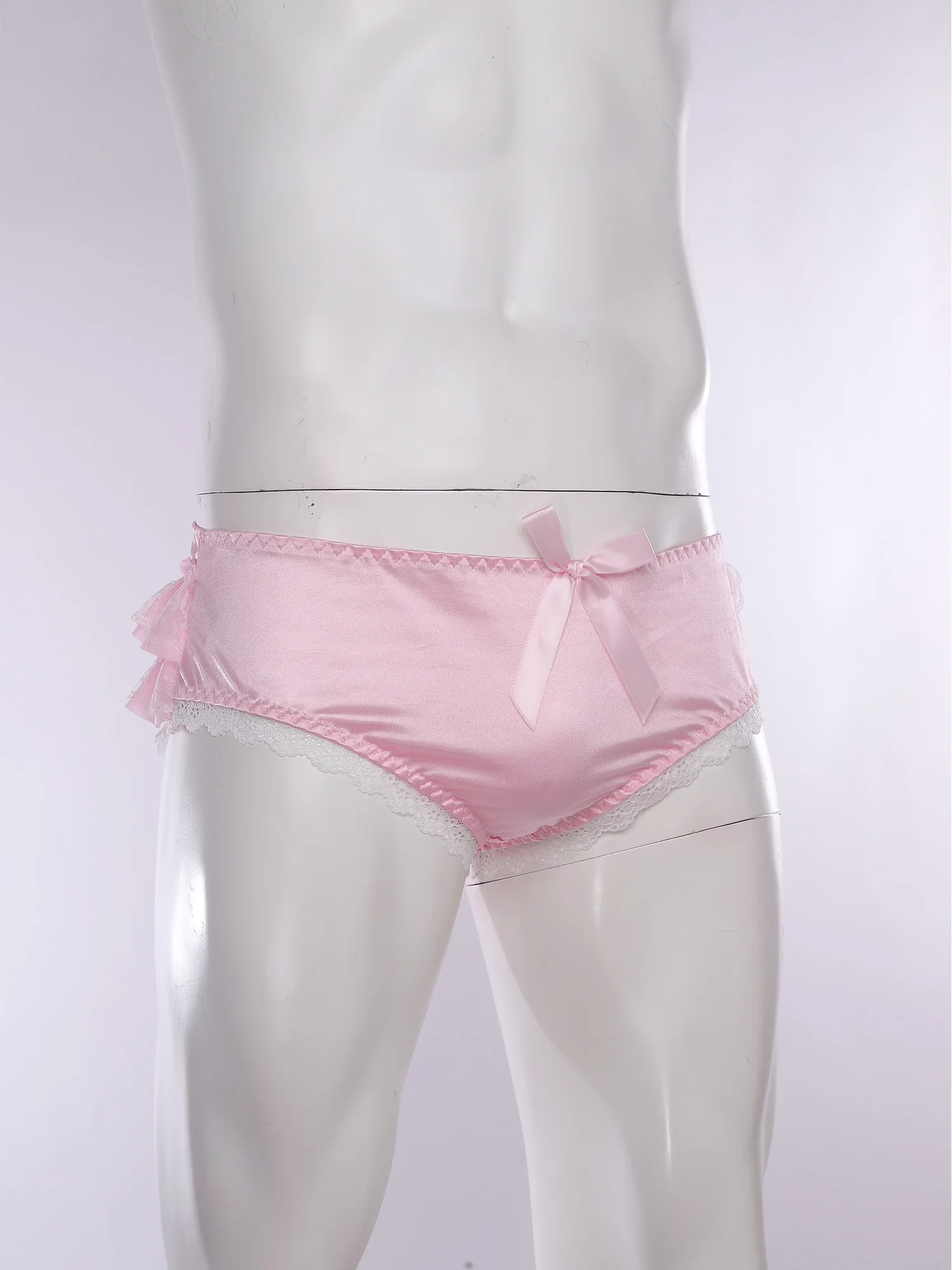 Men's Ruffled Lace Trim Cutout Crotch/Normal Crotch Panties