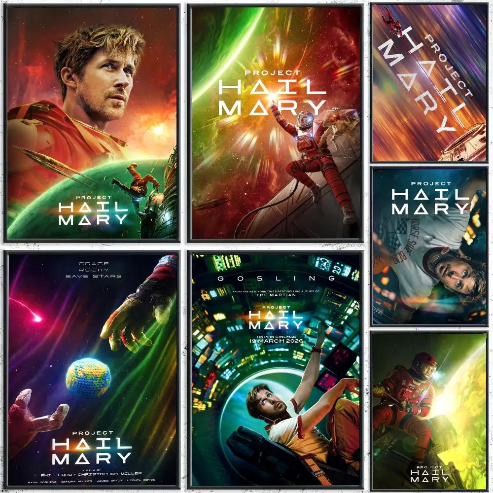 Movie P-Project Hail Mary Poster Reteo Wall Art Aesthetic Room Decor Print Living Room Bedroom Home Decoration