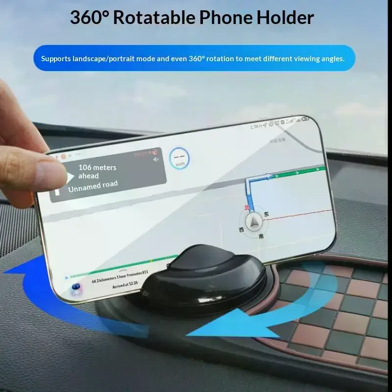 2 In 1 Dashboard Anti Slip Mat With Phone Mount 360-Degree Rotation Car Phone Holder Non-Slip Adhesive Mat For Car