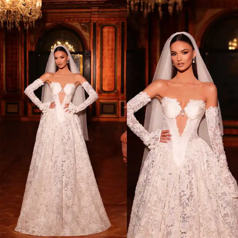 Preciosos vestidos de noche para graduación, corte en A, apliques, cristales, perlas, cuentas, encaje, vestido de graduación hasta el suelo, Vestido De Noite personalizado