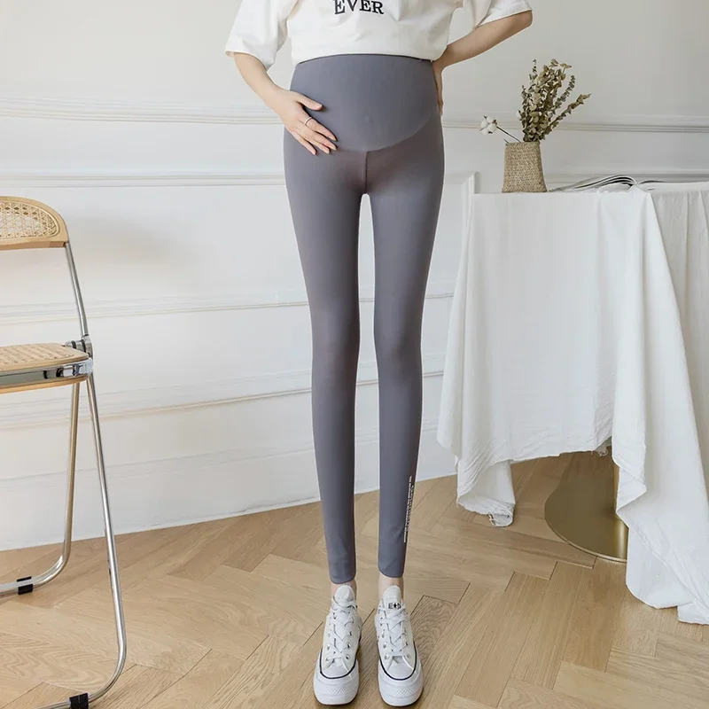 2023 Pregnant Women's Pants Solid Color And Thin Women Fashion Sexy High Waist Tight Leggings Maternity  Pregnancy Trousers