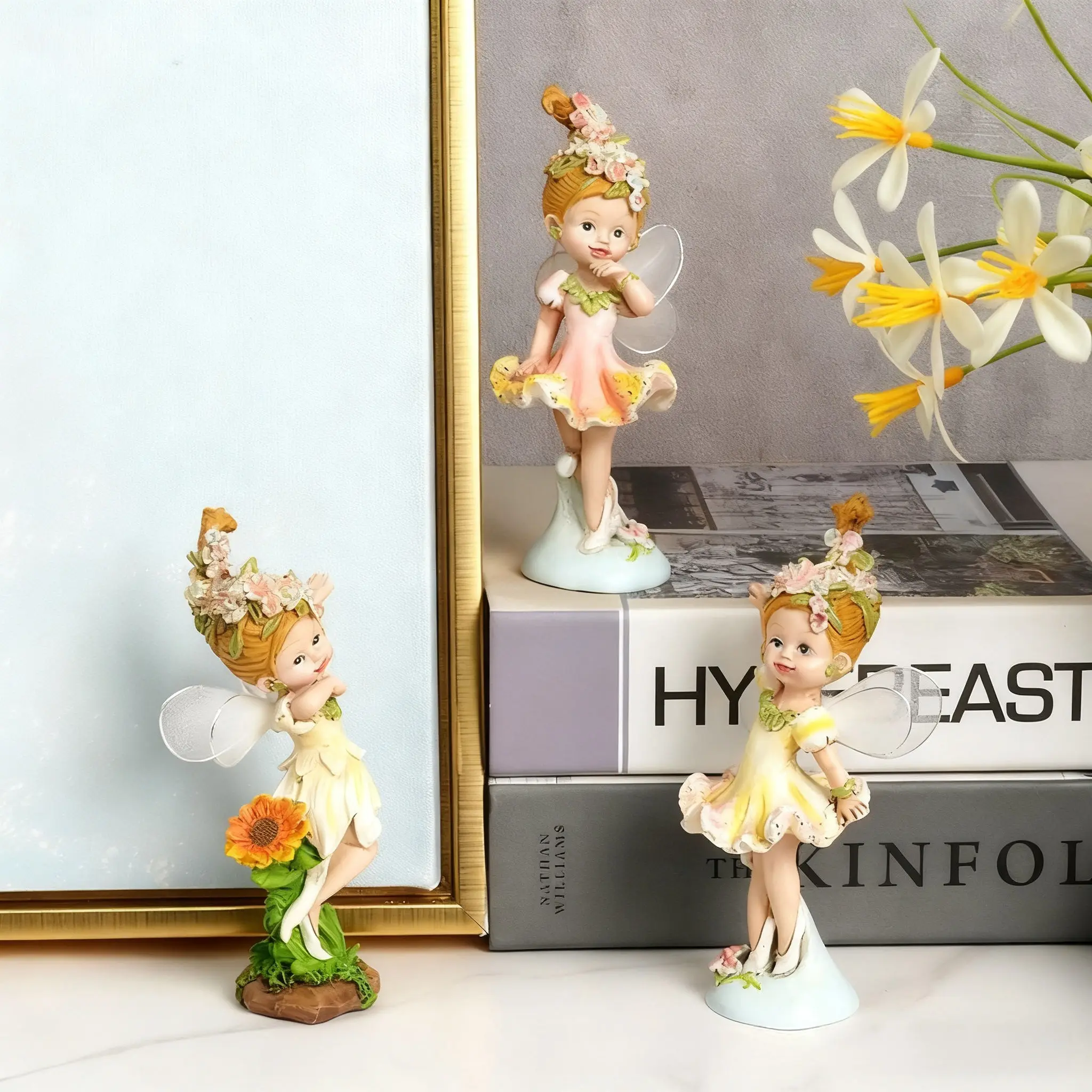 

3picecsСтуэтки садовой феи, уличный декор-милые статуи эльфа для двора, балкона, гостиной, кабинета, украшения дома