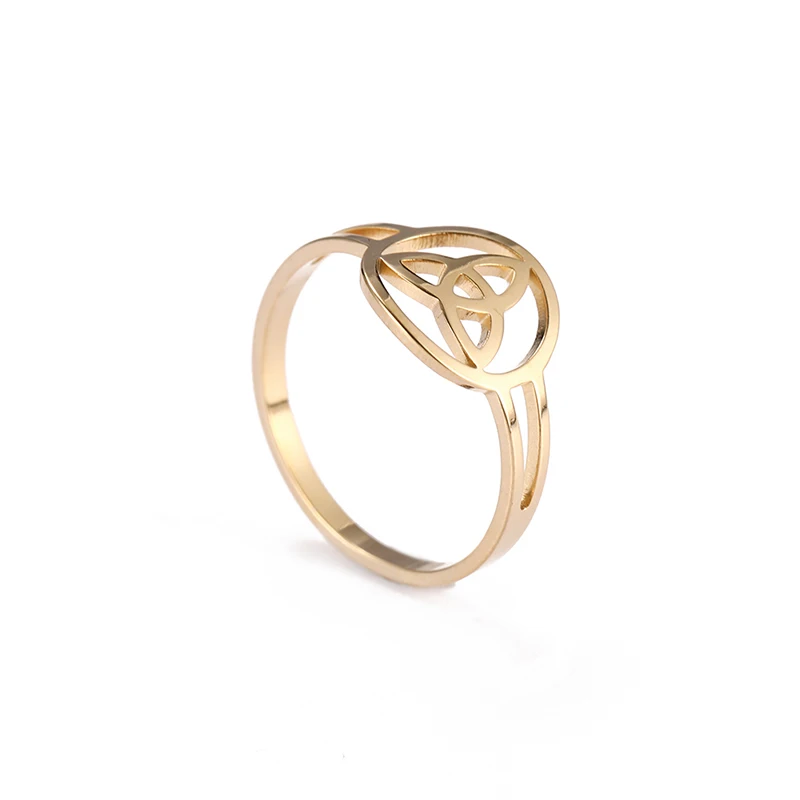 Witch's Irish Knot Ring für Frauen Edelstahl Irland Keltische hohle Fingerringe Neue Hexerei Amulett Schmuck Geburtstagsgeschenk – Detail 5