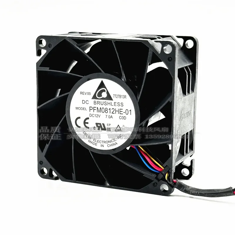 for PFM0812HE-01 12V 7A DELTA 8038 4-Wire PWM Server Cooling Fan
