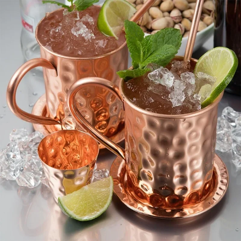 

2025 New 400ml 16.0oz Moscow Mule Mug Durable Copper Plated Beer Mugs Coffee Mug Milk Cup Cup Drinkware Cocktail kit