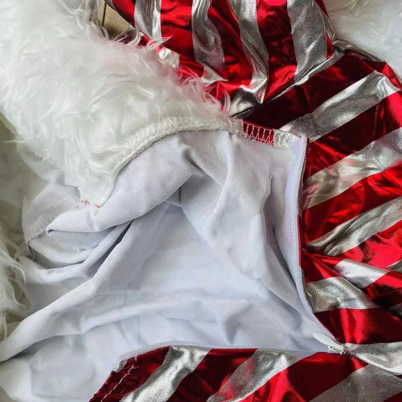 Costumes de Père Noël à Manches sulfet Col en V pour Femme, Robes Rouges et Blanches, Sangle de Pieds, Sexy, Halloween, Noël, Cos, Ensemble de 2 Pièces