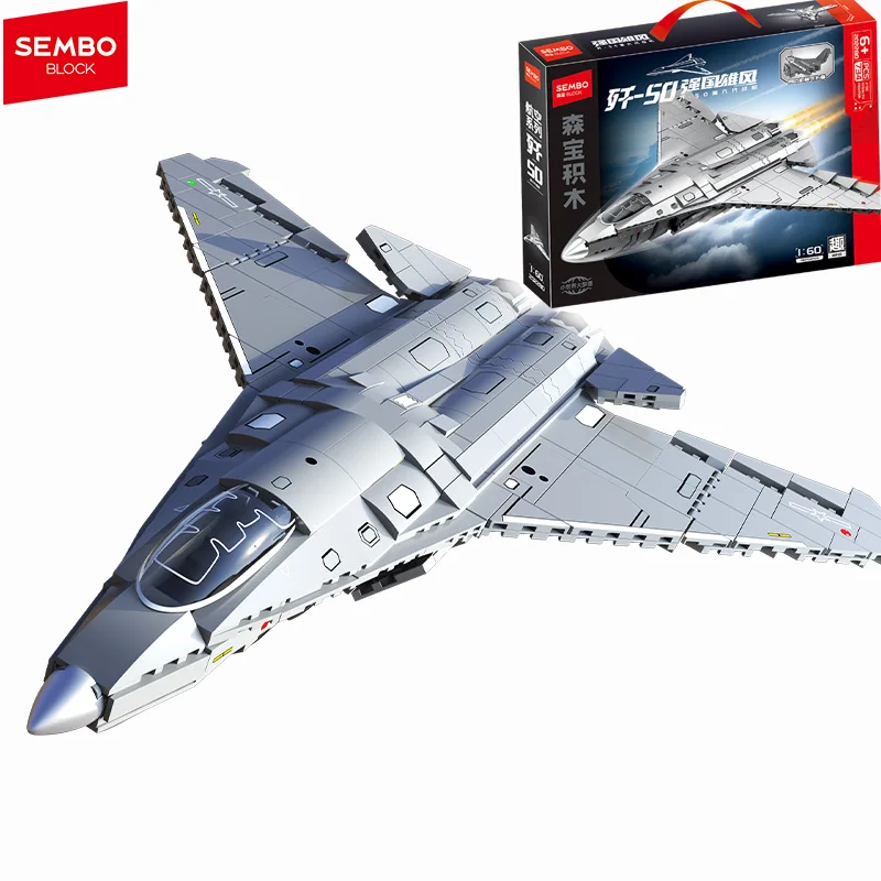 SEMBO BLOCK Combat Aircraft Series Fighter Jet Assemblage Building Blocks MOC Military  Series Aircraft Plane Model Bricks  Toys