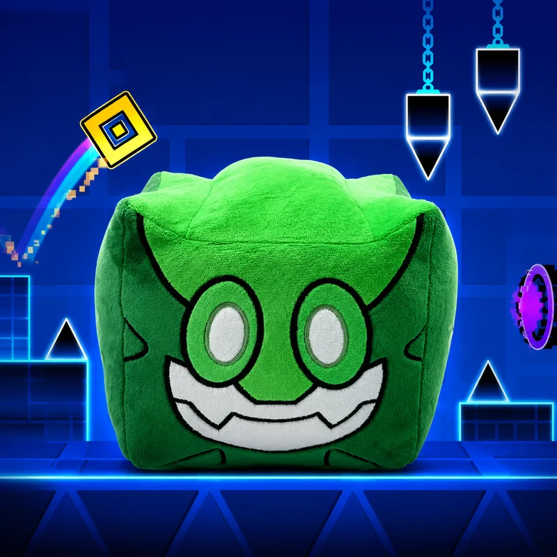 20cm Green Square Monster Bloxkin Plush Toy Geometry Dash Game Peripheral Stuffed Doll Soft Plushie Home Sofa Deco Birthday Gift