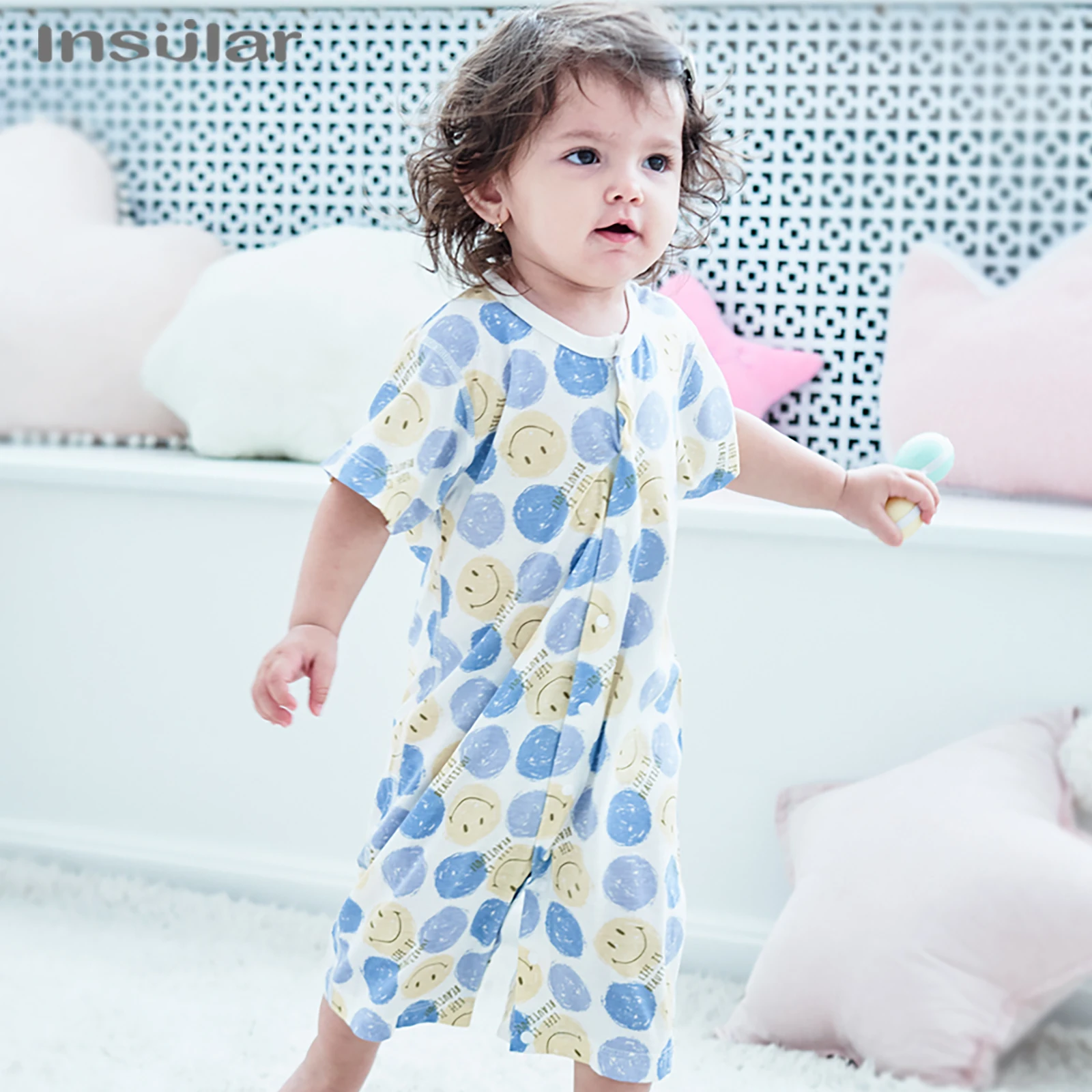 ​INSULAR Baby Onesie Infant Crawling Suit Infant Toddler Jumpsuit Cartoon Newborn Rompers Short Sleeve Bamboo Fiber Summer 0-24M view 2