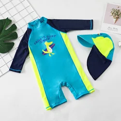 Baby Swimsuits Children Sun Protection Quick Dry Surf Suits Infant Toddler Long Sleeves One-piece Swimsuit 1-8Y Kid Beach Wear