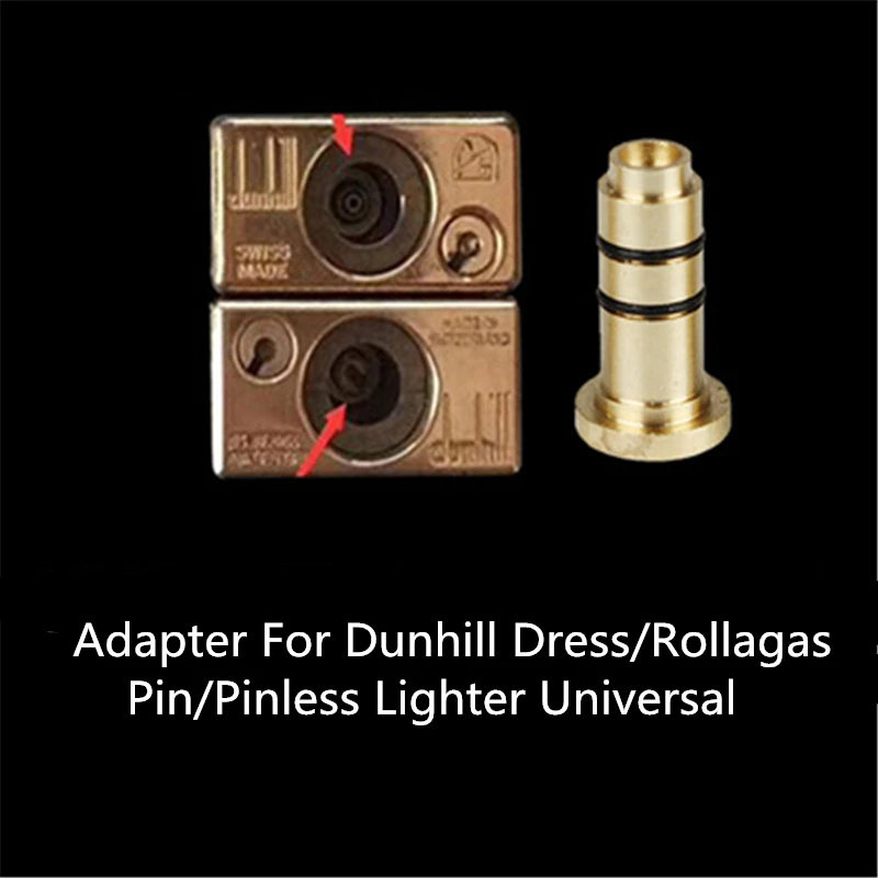 Brass Copper Gas Nozzle Adapter For Dunhill Dress/Rollagas Lighter Reusable Inflatable Head With Anti Gas Leak Rubber O-Ring