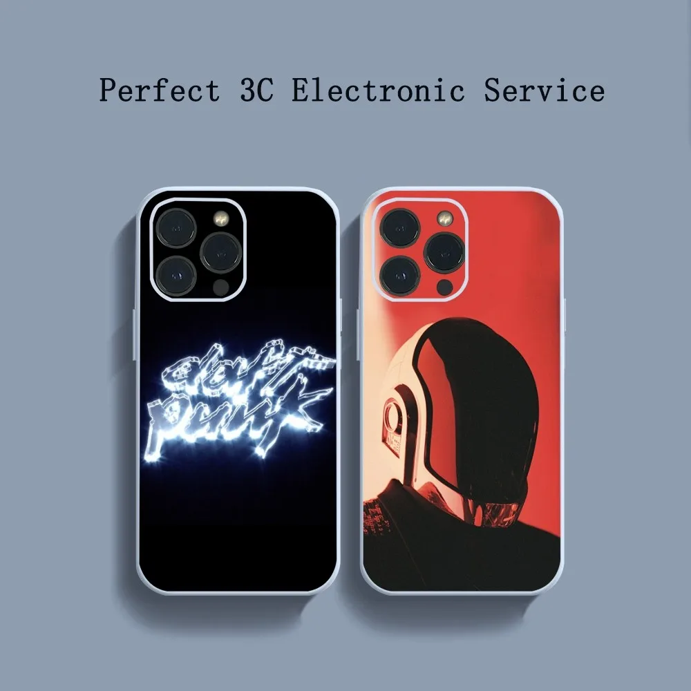 D-Daft Punk Band France Phone Case For iPhone 14 13 12 11 Pro Max XS Max X XR 7 8 Plus Mini Blue TPU material