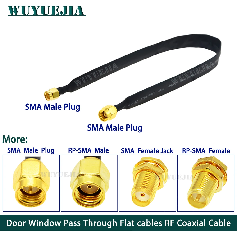 

SMA Type Male Plug to Female Jack Connector Door Window Pass Through Flat RF Coaxial Cable SMA Pigtail Extension Cord 20/30/40cm