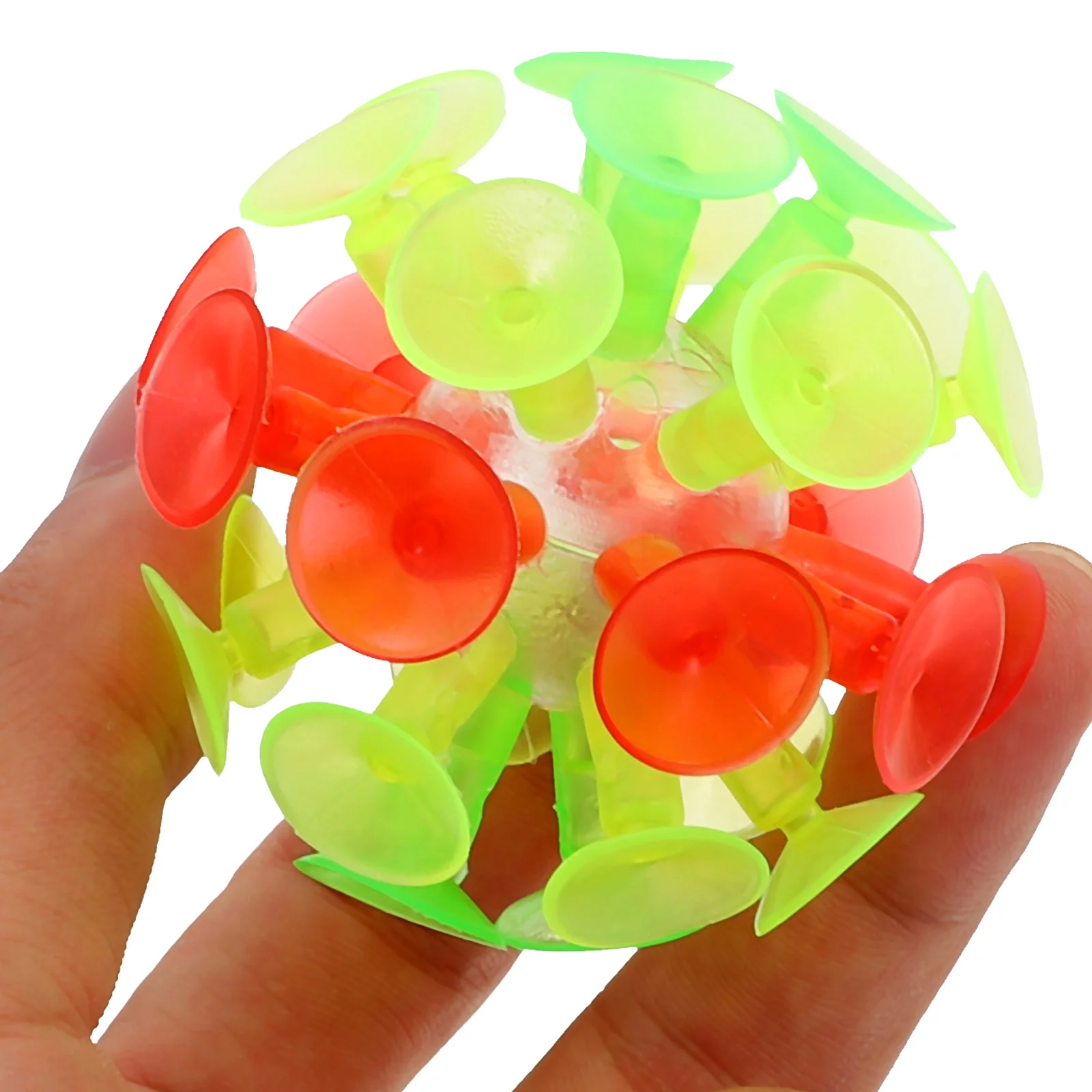 10 pezzi palline a ventosa multicolori giocattoli rimbalzanti giocattoli creativi bagliore nel buio appiccicoso palline giocattolo per rilascio stress all'aperto