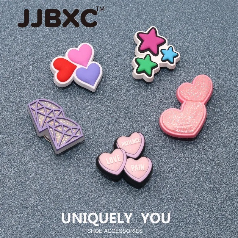 JJBXC CHARM Shoe Buckle cross Shoe Accessories Cartoon Love Heart Star DIY Fashion Shoes Accessories