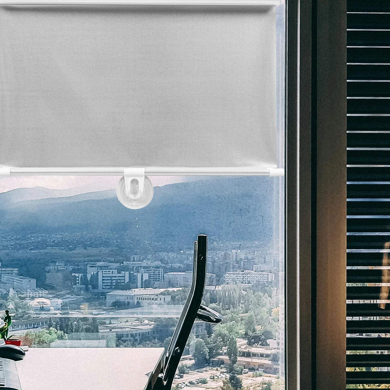 

Blackout Window Shade Suction Cup Roller Sunshade For Indoor Car Balcony Kitchen Bedroom Privacy Curtain Retractable Sun