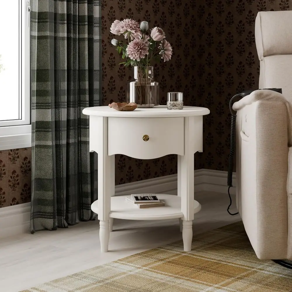 منضدة مجمعة باللون الأبيض الدافئ، معتمدة من Greenguard Gold، منضدة لغرفة الأطفال والرضع، مجمعة بالكامل