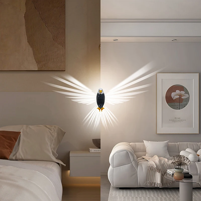 3D Wall Lamp Eagle Shape Projector Modern Creative Atmosphere Lamp Light 3D Print Body Animal Lighting Lustre Halloween Christma