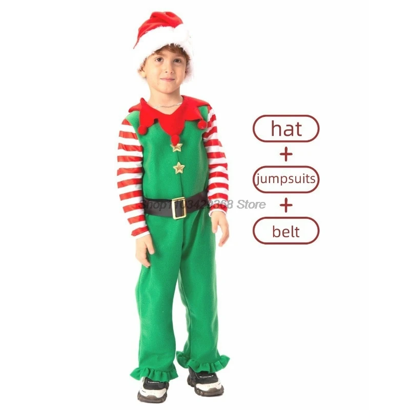 Kinder Weihnachten Elf Kostüme Jungen Mädchen Campus Urlaub Party Performance Kostüme Weihnachten Cosplay Outfits Kleid Set Elf Body