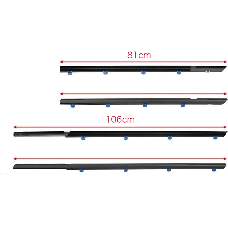 Picture 3: 4Pcs Window Moulding Trim For Honda Civic 2012-2015 Weatherstrip Seal Side Door Glass Rubber Belt Waterproof 72450-TR0-A01