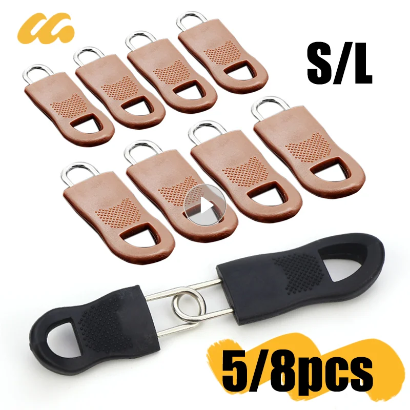 5/8Set Replacement Zipper Pull Puller End Fit Rope Tag Clothing Zip Fixer Broken Buckle Zip Cord Tab Bag Suitcase Tent Backpack