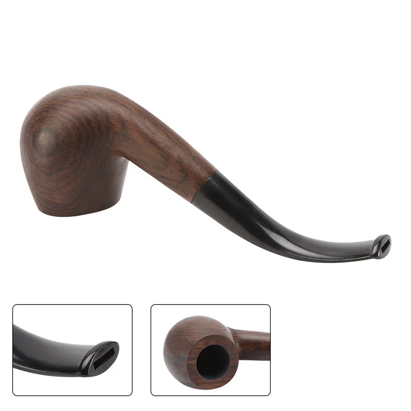 1Pc Wood Pipe Smoking Pipes Portable Smoking Pipe Herb Tobacco Pipes Grinder Smoke Gifts Black/Coffee