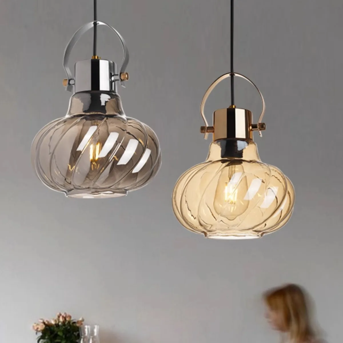 Vintage Glass Chandelier Nordic Creative Living Room Restaurant Bar Counter Lighting Home Decoration  Bedroom Closets