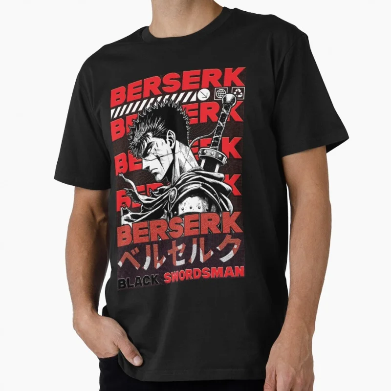 

0922 Guts Berserk Japanese Anime Gift t shirt 100% cotton print clothing Swordsman Manga Graphic Tee Y2K clothes Large size Tops