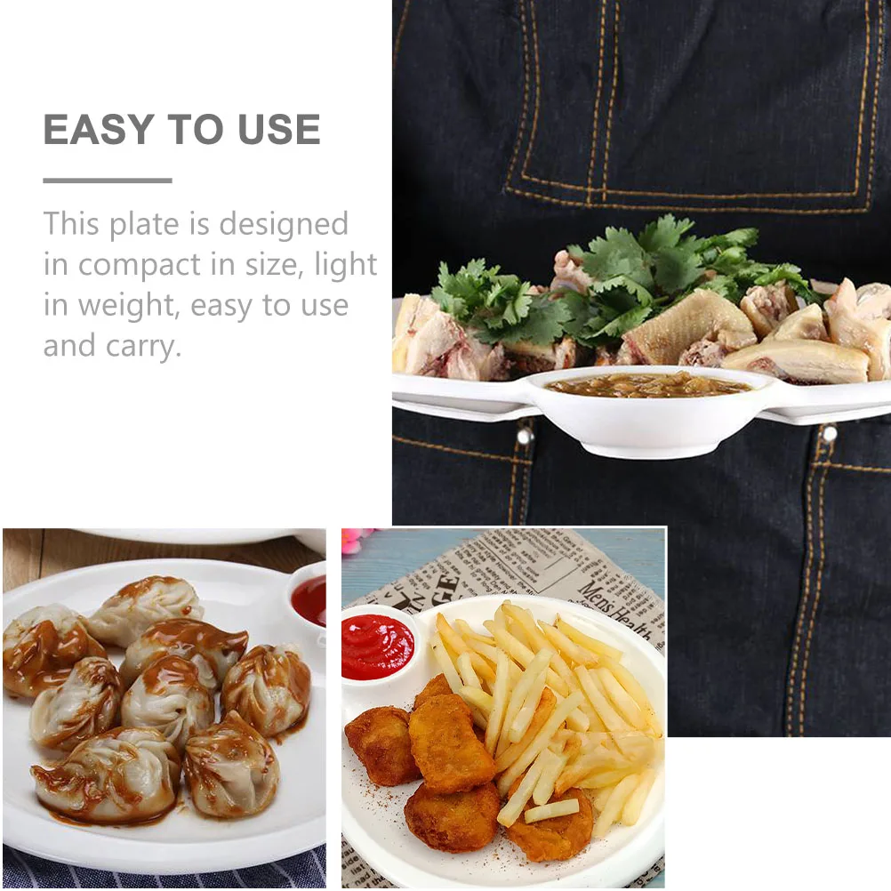 

Ceramic Chips Plate Multi-Function Household Dish Compact Size Light Weight Practical Decorative Kitchen Accessory