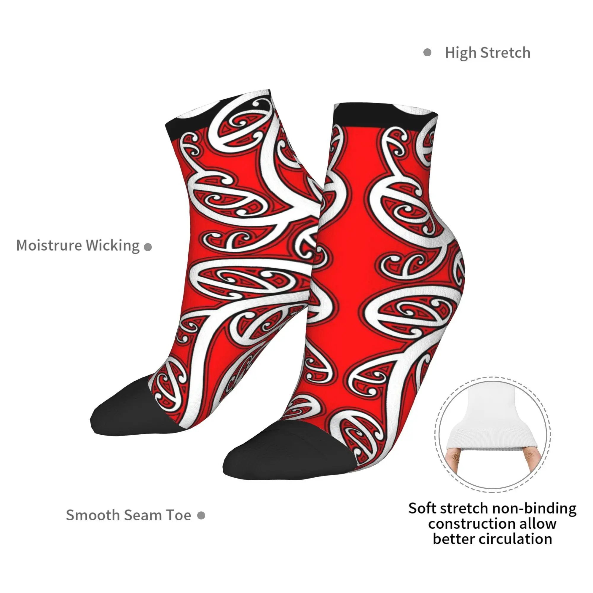 All Seasons Maori Pattern All Blacks New Zealand Rugby Christmas Socks Sport Tube Socks Soft Funny Stockings for Men Women
