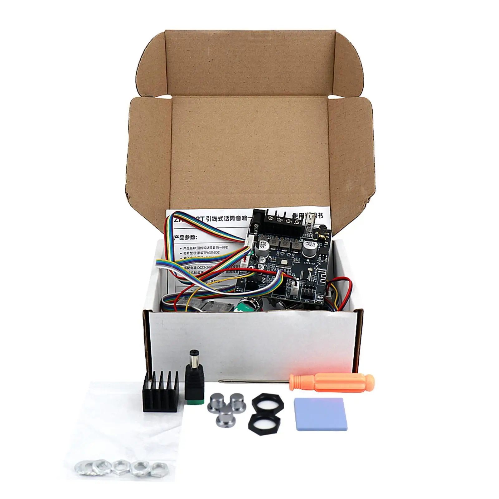 Audio Power Amplifier Board 2.0 Channel 50W+50W Bluetooth USB MIC Input Intelligent Protection for Universal DIY Sound Projects