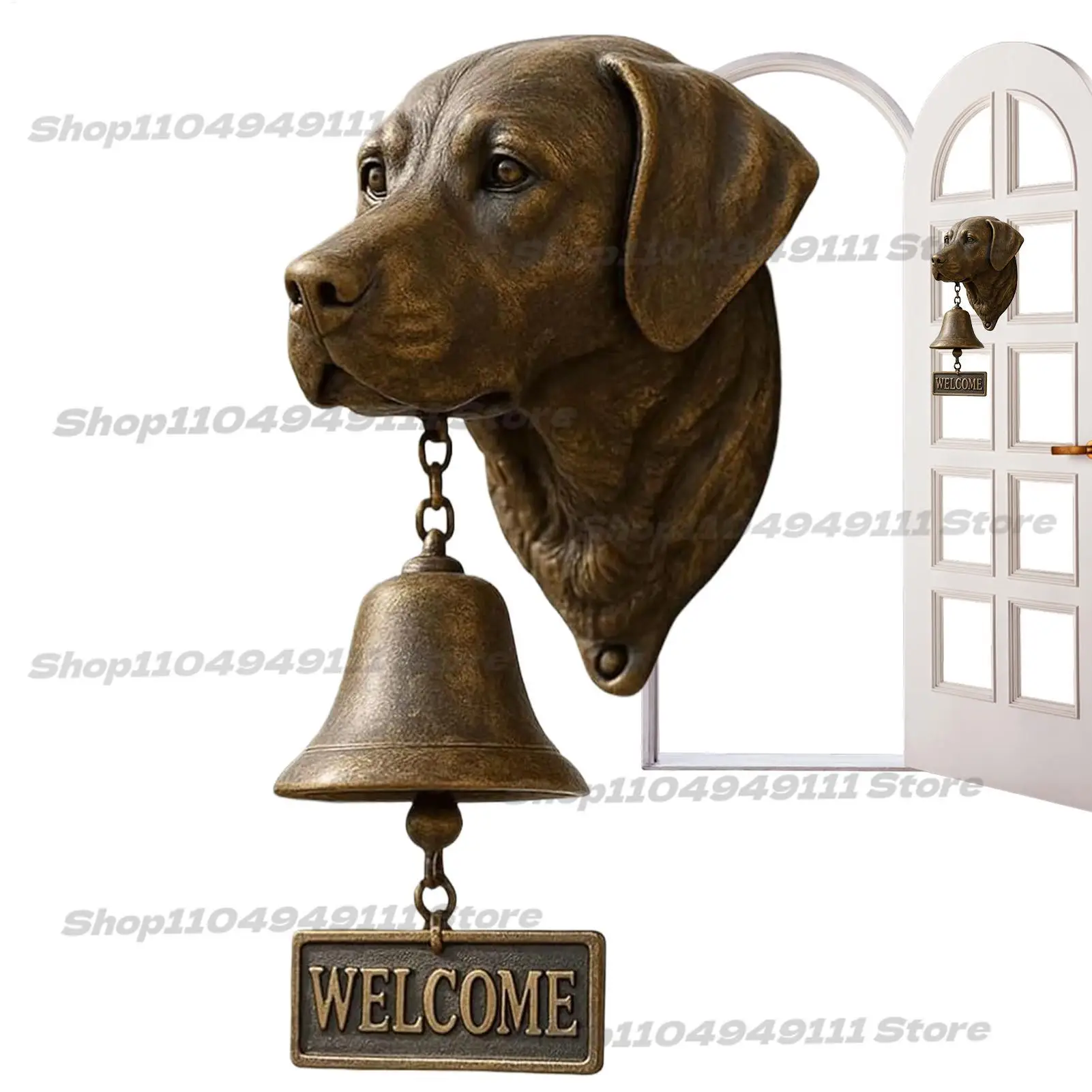 

Resin Door Chime Bell Dog-Shaped Welcome Doorbell Animal-Themed Chime Wall Decoration For Entry Indoor Business Shop Gate Porch