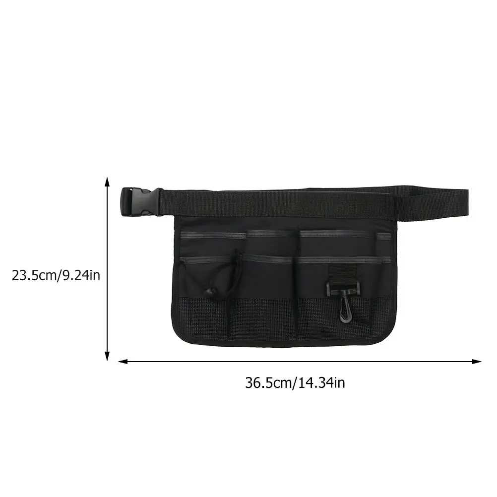 Sac de ceinture pour outils de jardinage, noir, robuste, réglable, taille de jardin, pochette suspendue, tablier à outils, sac de ceinture pour outils de jardinage