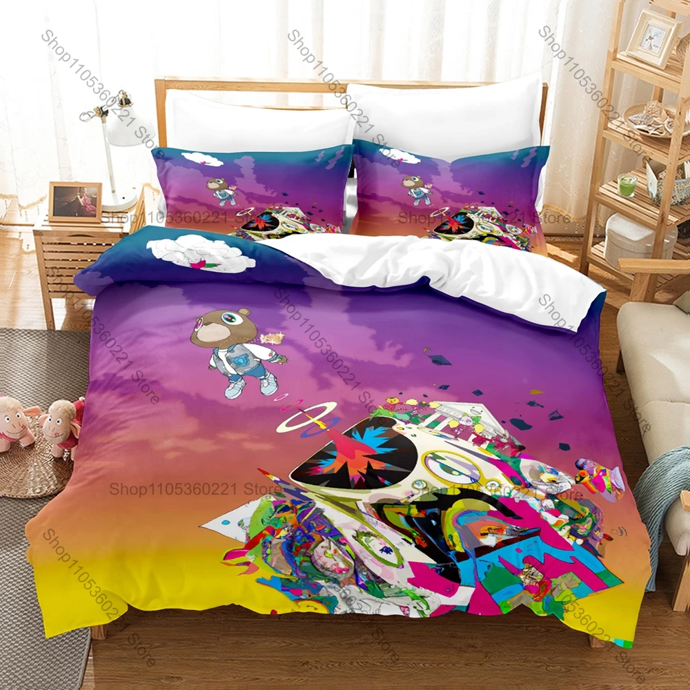 

Personality Kanye West Bedding Set New Duvet Cover Pillowcase Cool Hip Hop Rap Fans Gift Twin Full Queen King Size
