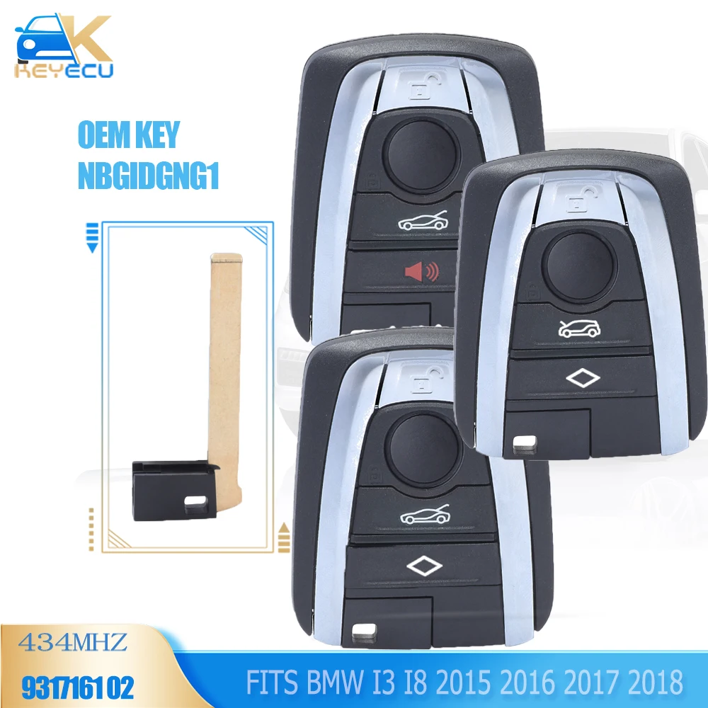 

KEYECU OEM NBGIDGNG1 434MHz Smart Keyless Remote Control Key for BMW I3 I8 2015 2016 2017 2018