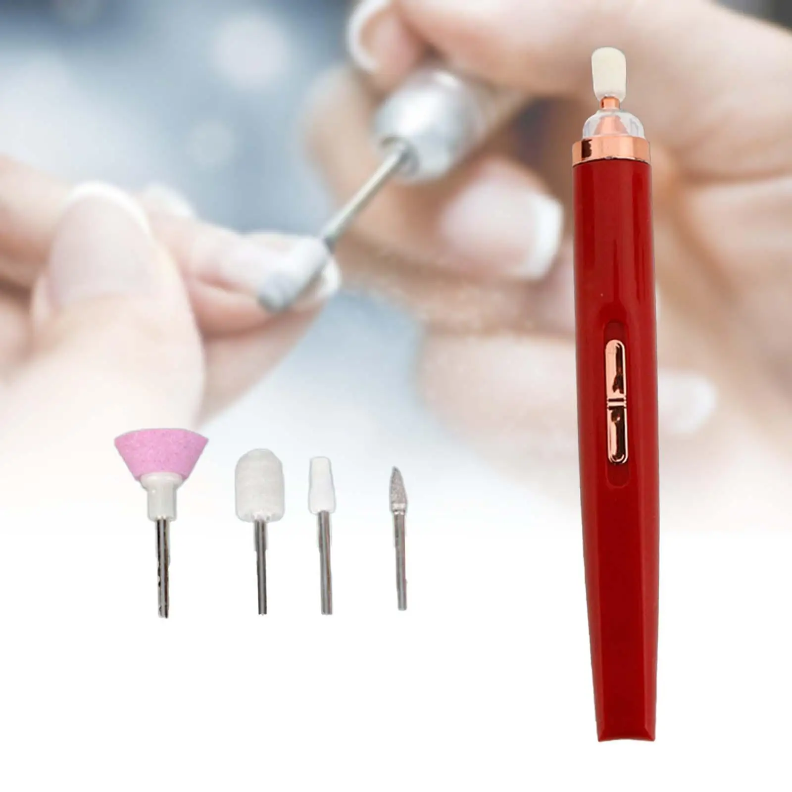 Perceuse à ongles électrique sans fil avec mini lime à ongles compacte à 5 têtes