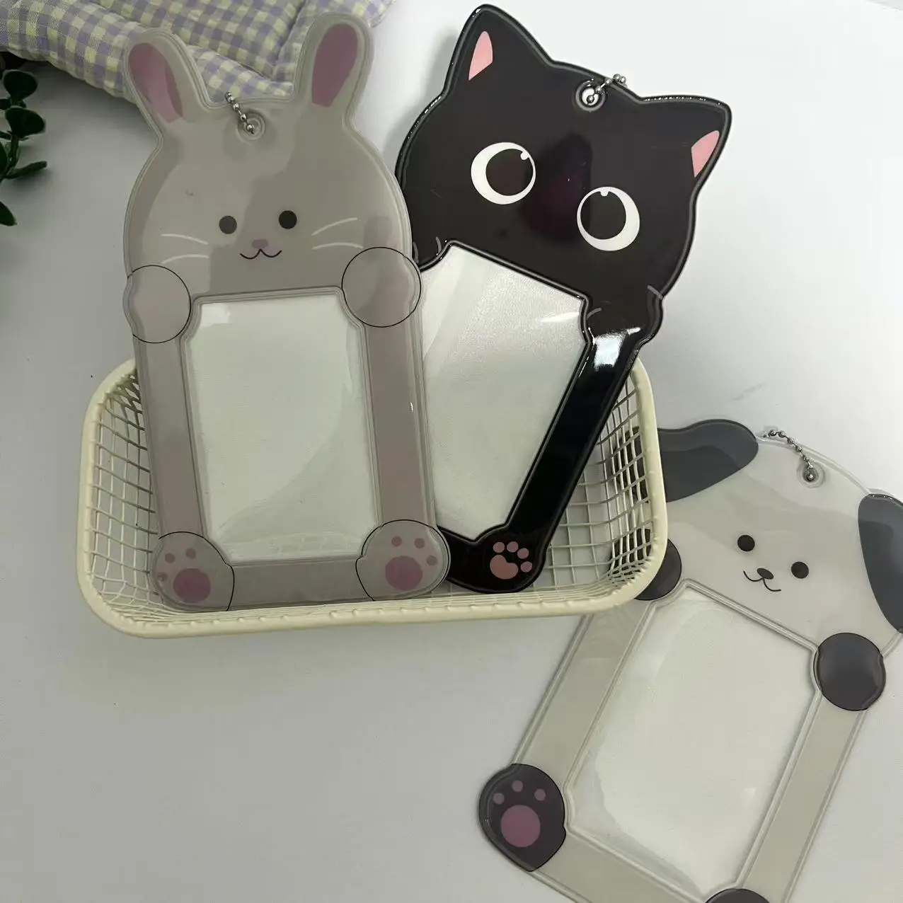 Kpop Photocard Holder z brelokiem Y2K PhotoCard Holder Kpop Charm Holders Kawaii Photo Card Keychain