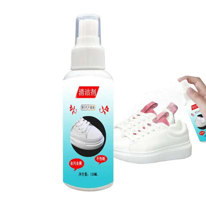 100ml White Shoes Cleaning Spray Effective hand free washing Cleaner Sports Shoes Sneakers Gentle Dirt Remover Cleaning Supplies