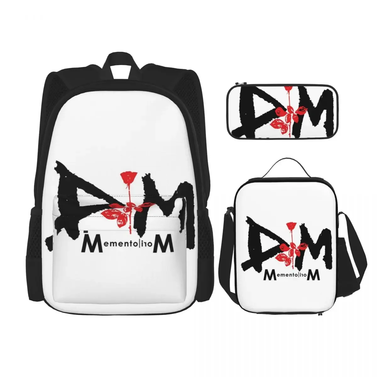 

Dm, Memento Mori Mode, Memento Mode Backpacks Boys Girls Bookbag Children School Bags Rucksack Lunch Bag Pen Bag Three-Piece Set