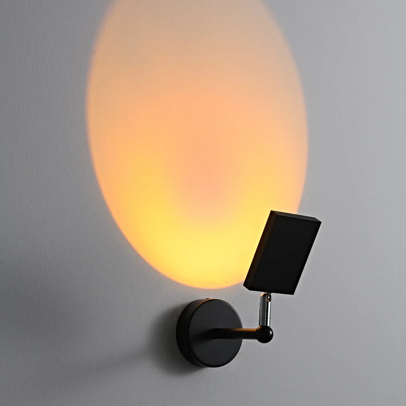 Sunset Projection Wall Lamp, Rainbow Atmosphere Light, Background Decor Night Light for Bedroom Photography