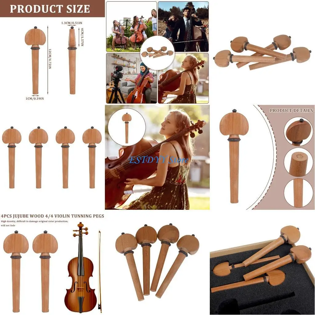 

G6DE Cello Tuning Pegs Replacement Tuning Pegs Cello Tuning Pegs Set for Cello